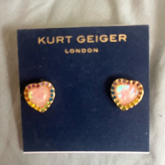 Kurt Geiger Jewelry - New Kurt Geiger opal Heart Earrings with Multicolor Accents. Gorgeous!